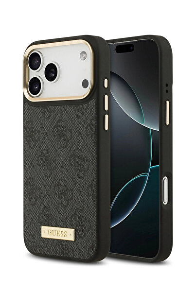 Guess iPhone 17 Pro Max Orjinal Lisanslı Metal Kamera Kadın Siyah Telefon Kıl...