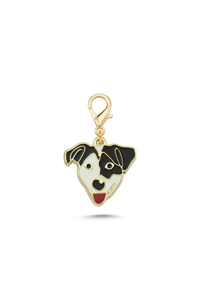 Dalis Jack Russell Black White Gold Plated Enamel Accessory