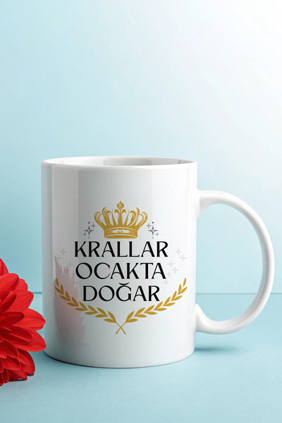 qoeuyl boutique Kings Are Born in the Oven Text Printed Birthday Gift Mug for...