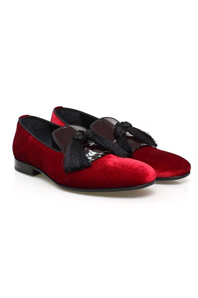 FRANCO CALVANI Red Color Laceless Genuine Leather Velvet Leather Sole Men's S...