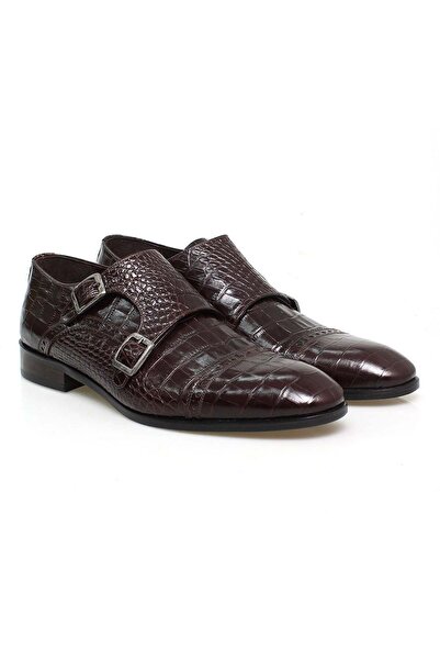FRANCO CALVANI Brown Laceless Genuine Leather Leather Sole Men's Shoes