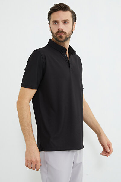 Fulla Moda Μπλουζάκι με γιακά πόλο από οθωμανικό ύφασμα κανονικής εφαρμογής