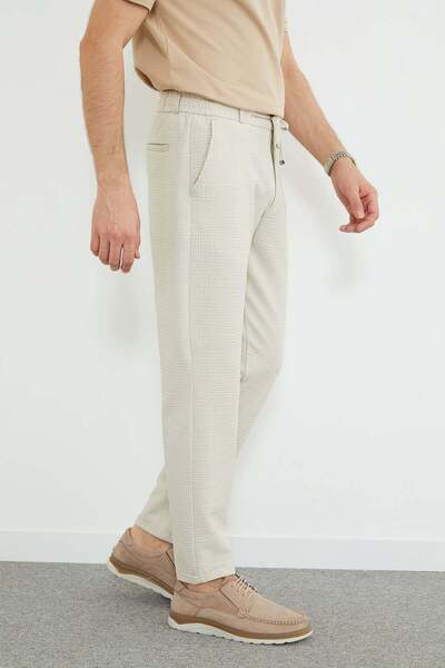 Fulla Moda Striped Double-Cuffed Trousers with Tie Waist