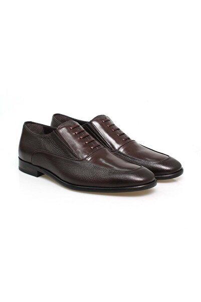 FRANCO CALVANI Brown Laceless Genuine Leather Men's Shoes