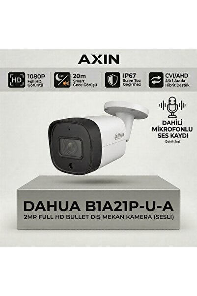 DAHUA HAC-B1A21P-U-A 2MP Dahili Mikrofonlu Sesli Bullet Kamera