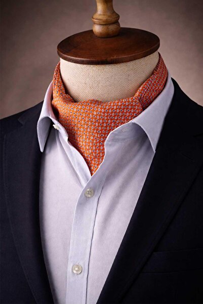 Kravatkolik Σχέδιο σάλιου Πορτοκαλί Ιταλική Μεταξωτή Γραβάτα Ascot SAC26