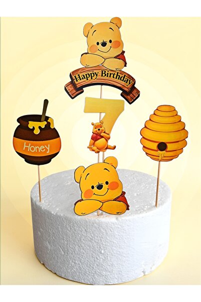 telaşe memuru Winnie the Pooh Cake Decoration and 7Th Birthday Concept Party ...