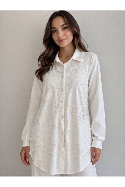 FUAT GÜRSEN Τουνίκ από βισκόζη με κέντημα φιόγκων