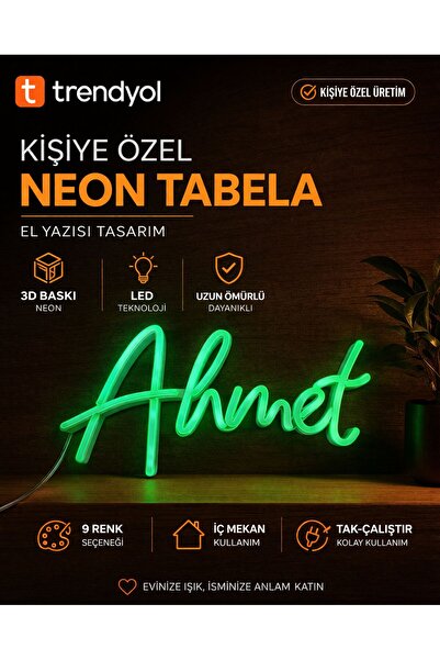 St Morritz Kişiye Özel 3D Neon LED İsim Tabela, Duvar Dekoru, Oda ve Kafe Neo...