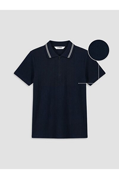 LC Waikiki LCW Kids Fermuarlı Polo Yaka Erkek Çocuk Tişört