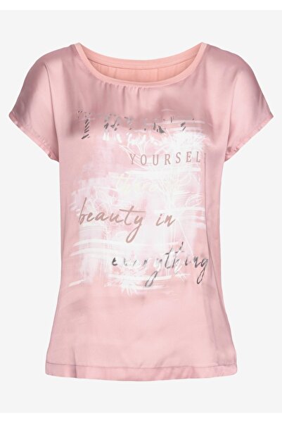 MAMAYAGA Γυναικεία μπλούζα με λαιμόκοψη σατέν βισκόζη με κοντό μανίκι αθλητικ...