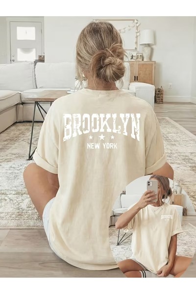 PAVRO Μπλουζάκι Unisex Ποιοτικό Υφασμάτινο Μπλουζάκι με στάμπα Brooklyn Άνετο...