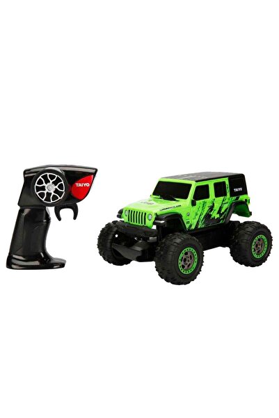 Sunman 1:22 Taiyo Jeep Uzaktan Kumandalı Araba 15014 Jeep Wrangler Yeşil S000...
