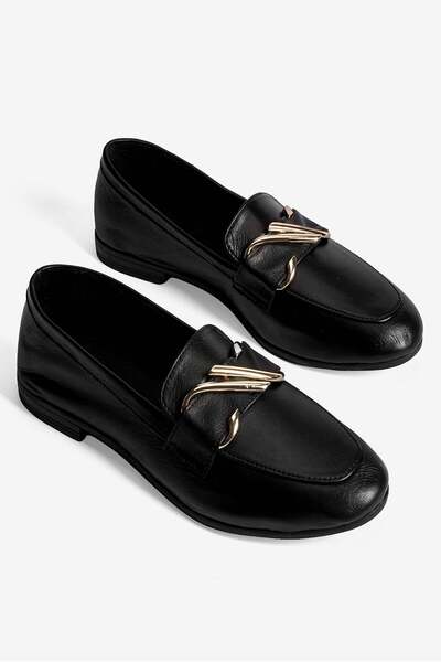 Mubiano Γυναικείες μπαλαρίνες από γνήσιο δέρμα με χρυσή αγκράφα, κομψό Loafer...