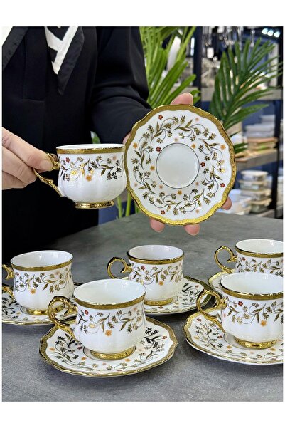 Doğudeko Luxury Porcelain 6-Piece Luanna 6-Piece Cup Set
