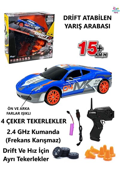 Brother Toys 15 Km/H Hız Yarış Arabası Şarjlı 2.4 Ghz Uzaktan Kumandalı Drift...
