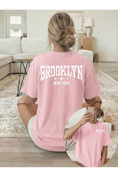 PAVRO Tricou unisex din țesătură de calitate, imprimat Brooklyn, tricou confo...