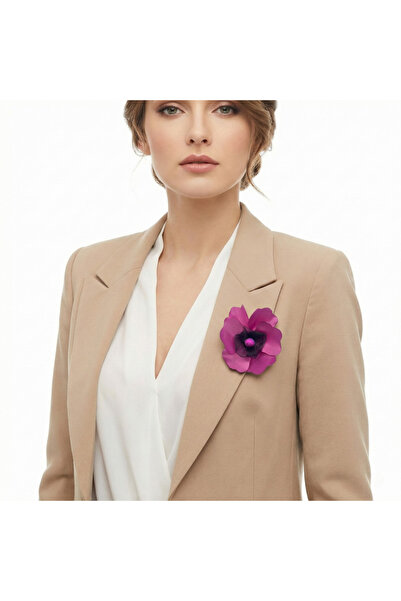 OEM Χειροποίητη Καρφίτσα, Ανοιχτό Μωβ Άνθος Παπαρούνας, Υλικό Σατέν, Διάμετρο...