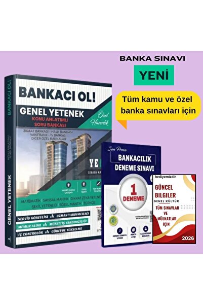 Liyakat Yayınları 2026 Güncel Tüm Banka Sınavlarına Hazırlık Seti - Ziraat,Va...