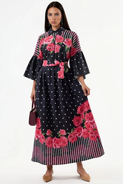 Hiccup Φόρεμα μάξι με λουλουδάτο σχέδιο, γιακά και κλείσιμο με κουμπιά από τη...