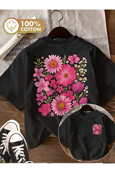 Marco Fresco Μπλουζάκι Unisex με φλοράλ στάμπα και μεγάλη λαιμόκοψη