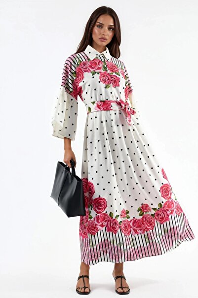 Hiccup Φόρεμα μάξι με λουλουδάτο σχέδιο, γιακά και κλείσιμο με κουμπιά από τη...