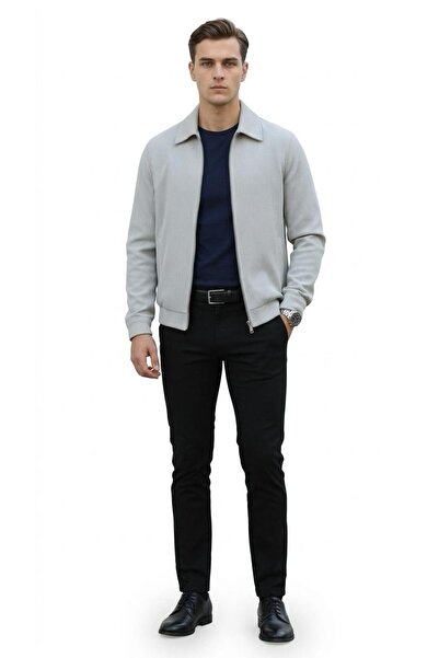 Plus Scorpion Ανδρικό μπουφάν με φερμουάρ, στενή εφαρμογή, με ριμπ υφή, καθημ...