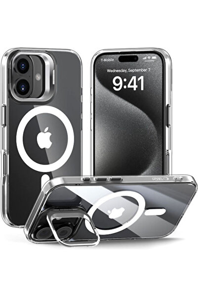 Tech-Protect Magstand MagSafe Πίσω Κάλυμμα από Σκληρυμένο Γυαλί Διαφανές (iPh...