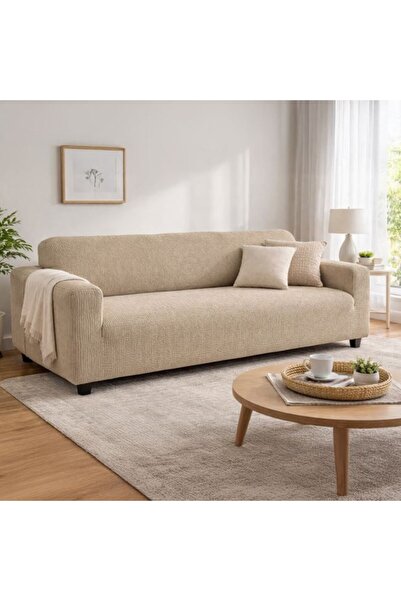 Tessari Beige elastic sofa cover 180 - 245 cm