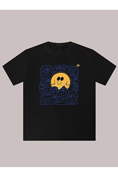 AEMİ Unisex Printed Oversized T-shirt με Κοντό Μανίκι