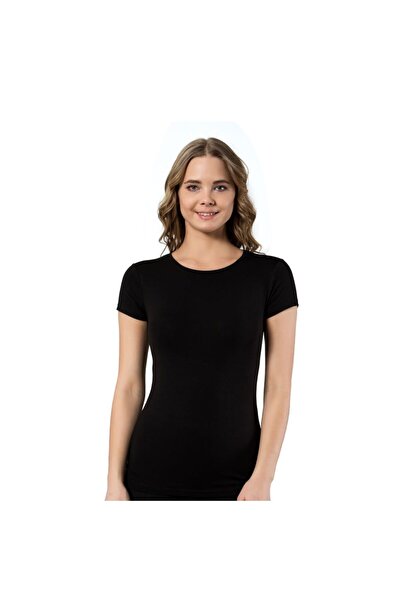 LÜXDRM Γυναικείο κοντομάνικο μπαμπού μπλουζάκι με στρογγυλή λαιμόκοψη, σετ 2 ...