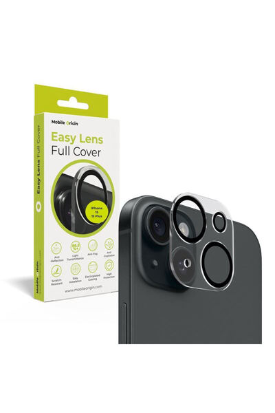 Mobile Origin Easy Lens πλήρης κάλυψη, διαφανές - iPhone 15 / 15 Plus