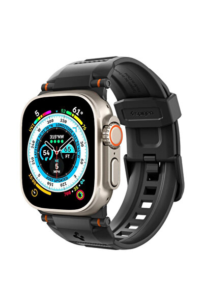 Spigen Ανθεκτικό λουράκι Ultra, ματ μαύρο - για Apple Watch 49mm/45mm/44mm/42mm