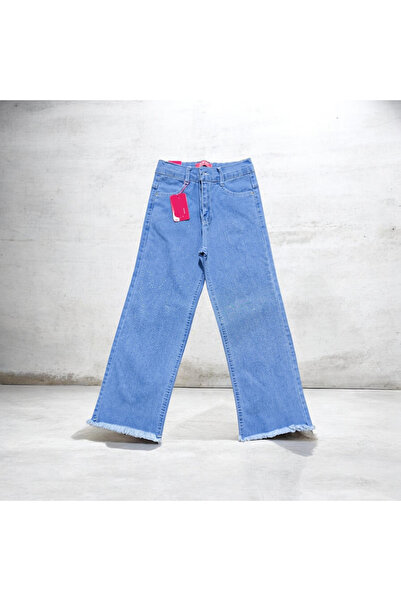YDBKStore Girl's Wide-Leg Comfortable/Loose-Fit Stone Detailed Jean Denim Tro...