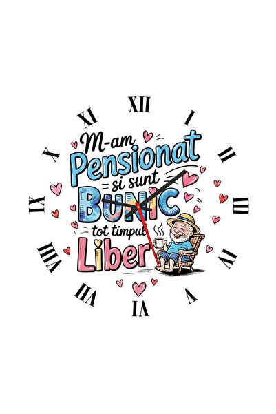 Eom Ceas de Perete Decorativ, Pensionare Bunic, "M-am Pensionat și sunt Bunic...