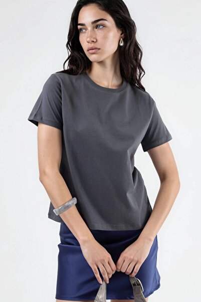 Hiccup BUSEM Solid round-neck cotton T-shirt