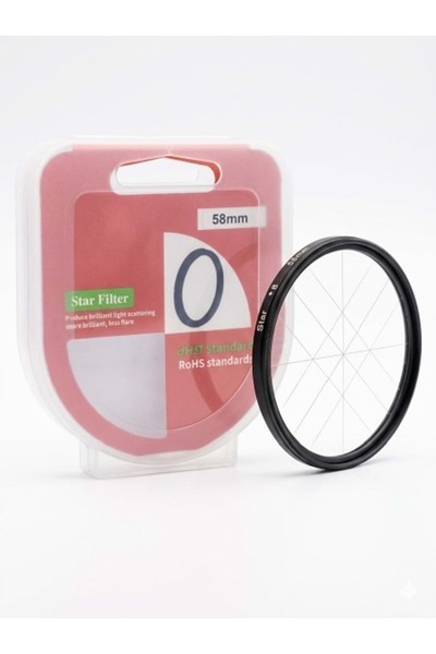 DP 58mm Yıldız Filtre 8x Efekt Filtre Özellikli Yüksek Kalite Alüminyum ve Op...