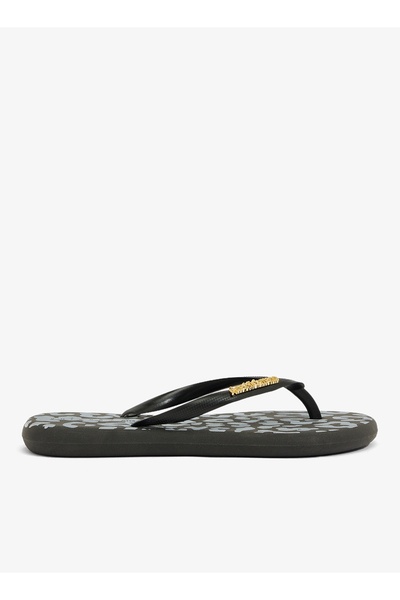 VOICES Boat Animal Women's Flip Flops With Printed Sole Design-Black/Black, s...