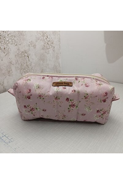 Elisss Design Women's Floral Patterned Makeup Bag - Fluffy Bag Organizer, Ski...