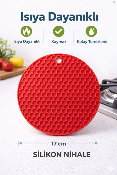 KEA Silikon Nihale 17 cm – Isıya Dayanıklı, Kaymaz, Çok Amaçlı Tencere Altlığı
