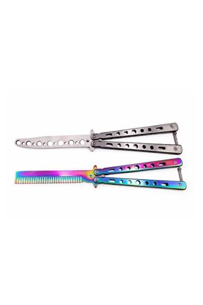 Depox Set de cuțite de antrenament tip fluture + pieptene fluture, oțel inoxi...