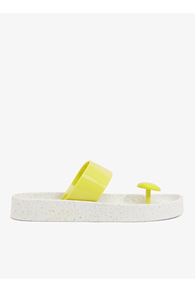 VOICES Smooth Stone Women's Anti Slip Sole Colored Strap Sandals-White/Yellow...