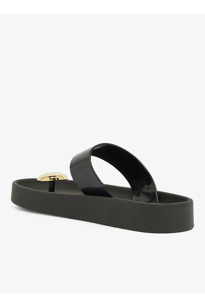 VOICES Smooth Stone Women's Anti Slip Sole Single Strap Sandals-Black, size-41/42
