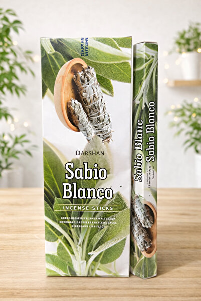 Darshan Incense Ada Çayı White Sage Koku Aromalı Çubuk Tütsü 20 Adet 1 Paket