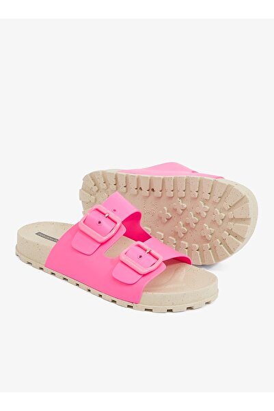VOICES Folk Women's Birken Style Sandal With Adjustable Strap-White/Pink, size-37