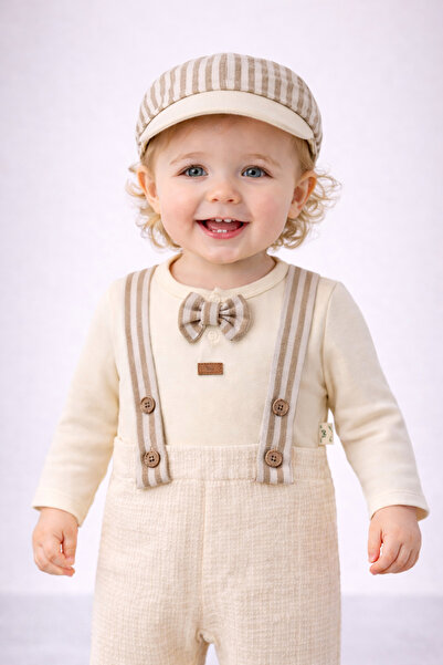 minicayzen Baby Boy Bow Tie Set Cream Color Set of 3