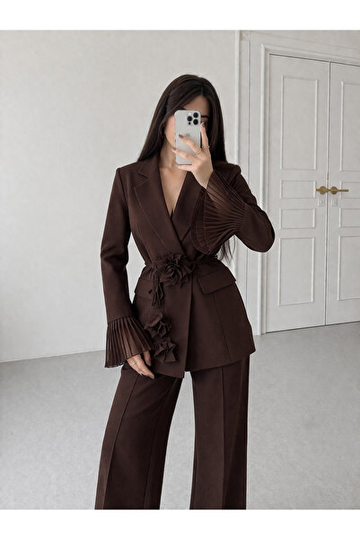 Ekim Store Σετ μπλέιζερ με λουλουδάτα δαντελωτά μανίκια από τούλι