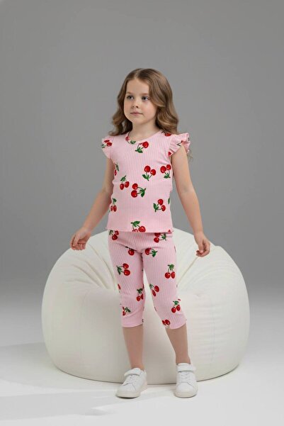 Yağmur Giyim PJKSKT Κοντομάνικο σετ για κορίτσια με βολάν από ύφασμα με σχέδι...