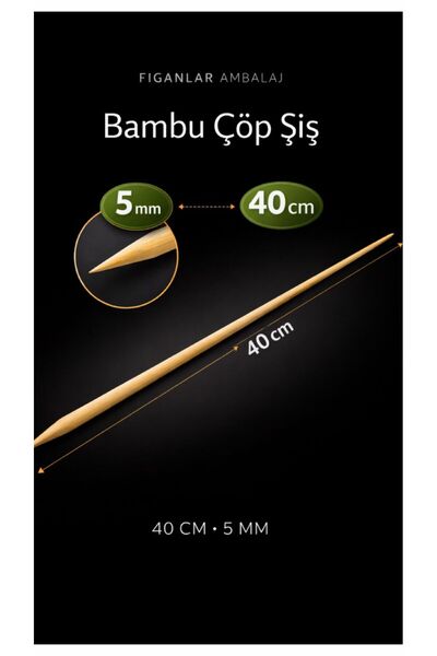 figanlar ambalaj Σουβλάκια απορριμμάτων από μπαμπού 40 εκ. πάχους 5 χιλ. – Εξ...