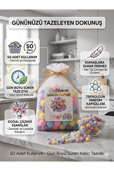 LOVYCO Çamaşır Parfümü 50 Kullanımlık Kapsül - Uzun Süre Kalıcı Ferahlık ve Ç...